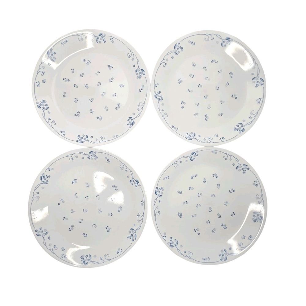 Vintage Corelle Corning PROVINCIAL BLUE Floral 10 1/4" Dinner Plates Set of 4